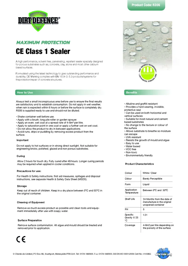 Class 1 Sealer Datasheet PDF 